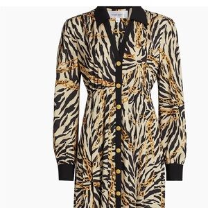 Ronny Kobo Collection Mixed Zebra Long Sleeve Dress